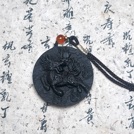 Royal Ambergris Kirin black Incense Pendant